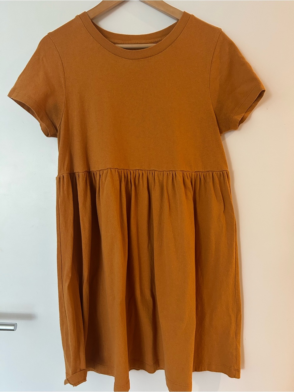 Cotton gold coloured baby doll dress
